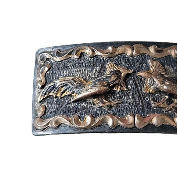 Vintage Mexican Sterling Silver Fighting Roosters Belt Buckle 925 Taxco Era‎ 28g main image 8